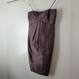 Nicole Miller Strapless Dress In Chocolate Brown, Size 8